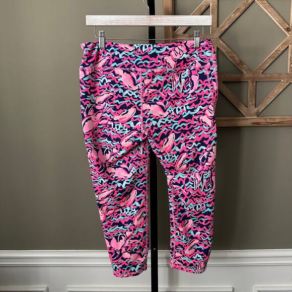 Lilly Pulitzer Pink and Blue Patterned Leggings - Picture 3 of 4